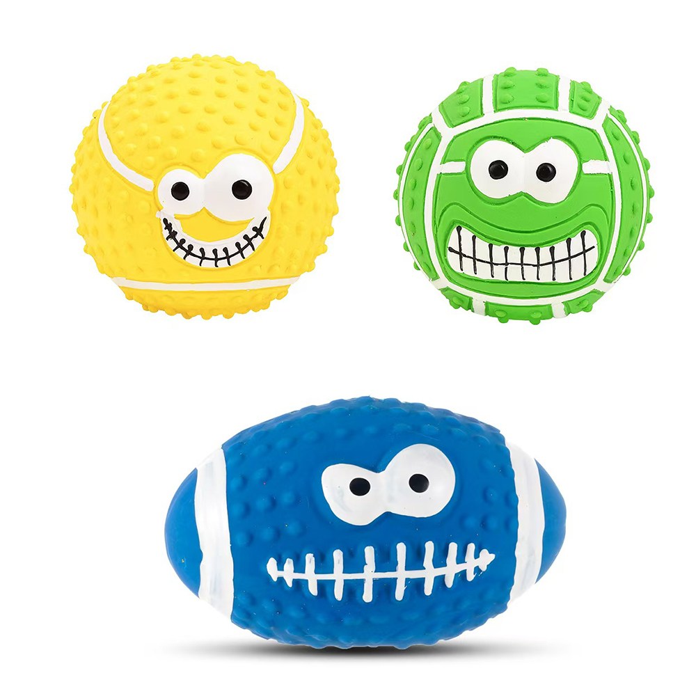 드림계곡 강아지 삑삑이 장난감 라텍스 장난감 공 3P, 1개, 노란색 초록색 파란색 16,900원