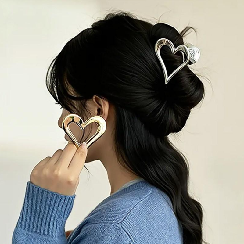 미다미 헤세 하트 메탈 귀여운 집게핀 2p 8,400원