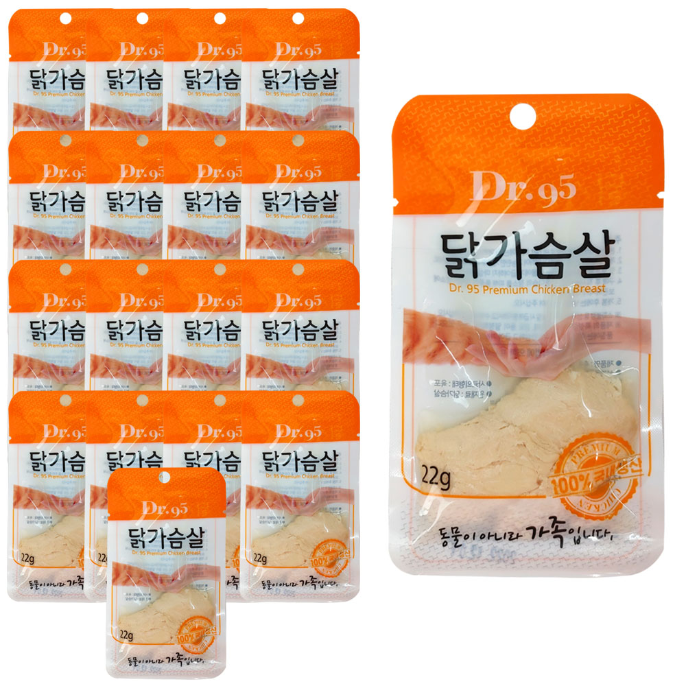 닥터95 반려동물 촉촉 간식, 닭가슴살, 22g, 18개 14,800원
