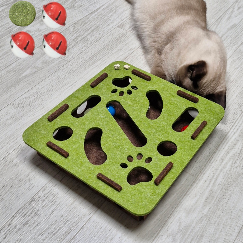 테일즈락 고양이 사냥 놀이 장난감 퍼즐볼 박스 숨은공 찾기, 1개, 그린 12,000원