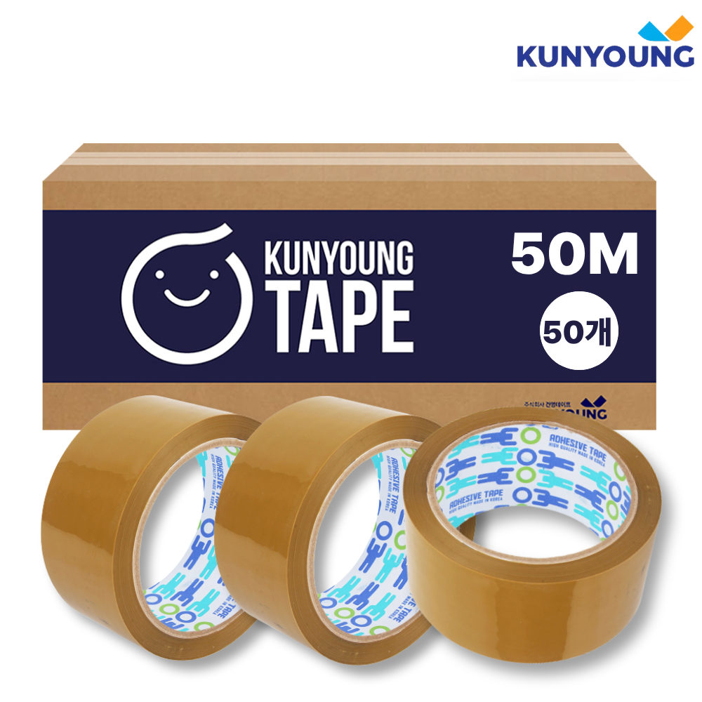 건영 박스테이프 경포장 48mm x 50M 황색, 50개 32,500원