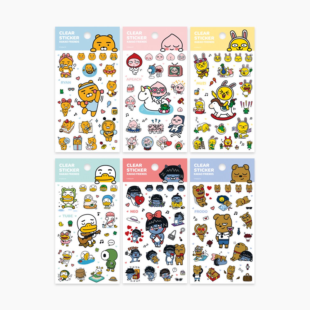 카카오프렌즈 다이어리꾸미기스티커_클리어 스티커, 라이언 1,200원