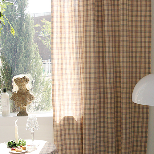 앤코튼 순면 체크 가리개 커튼 봉집형 54,900원