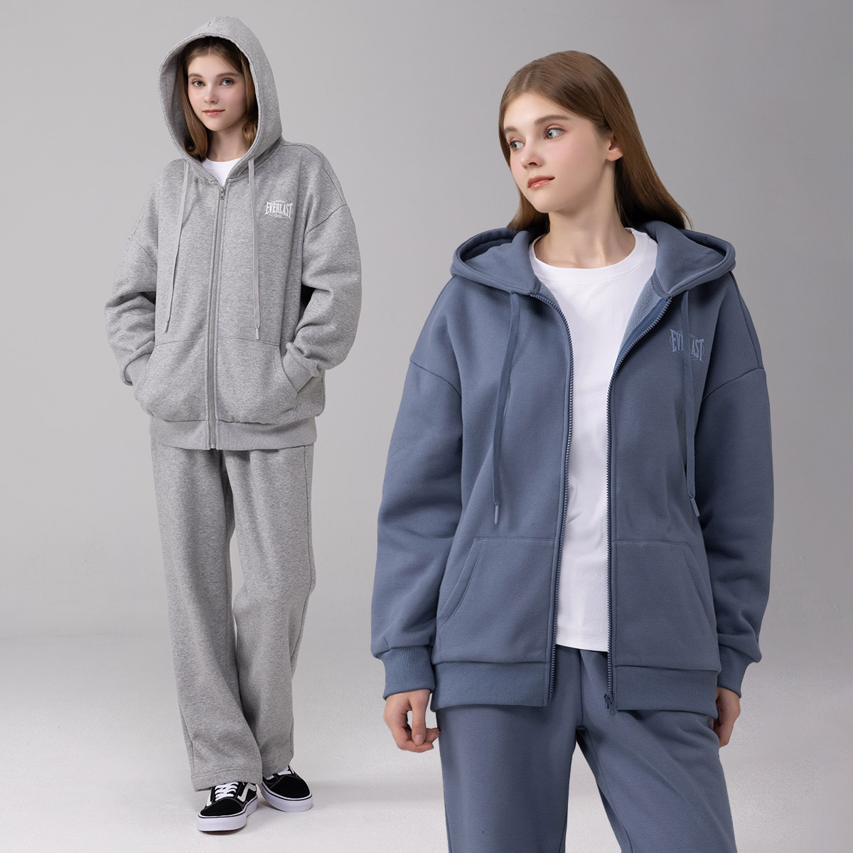 에버라스트 여성 기모 트레이닝복 세트 후드집업 + 일자팬츠 50,880원