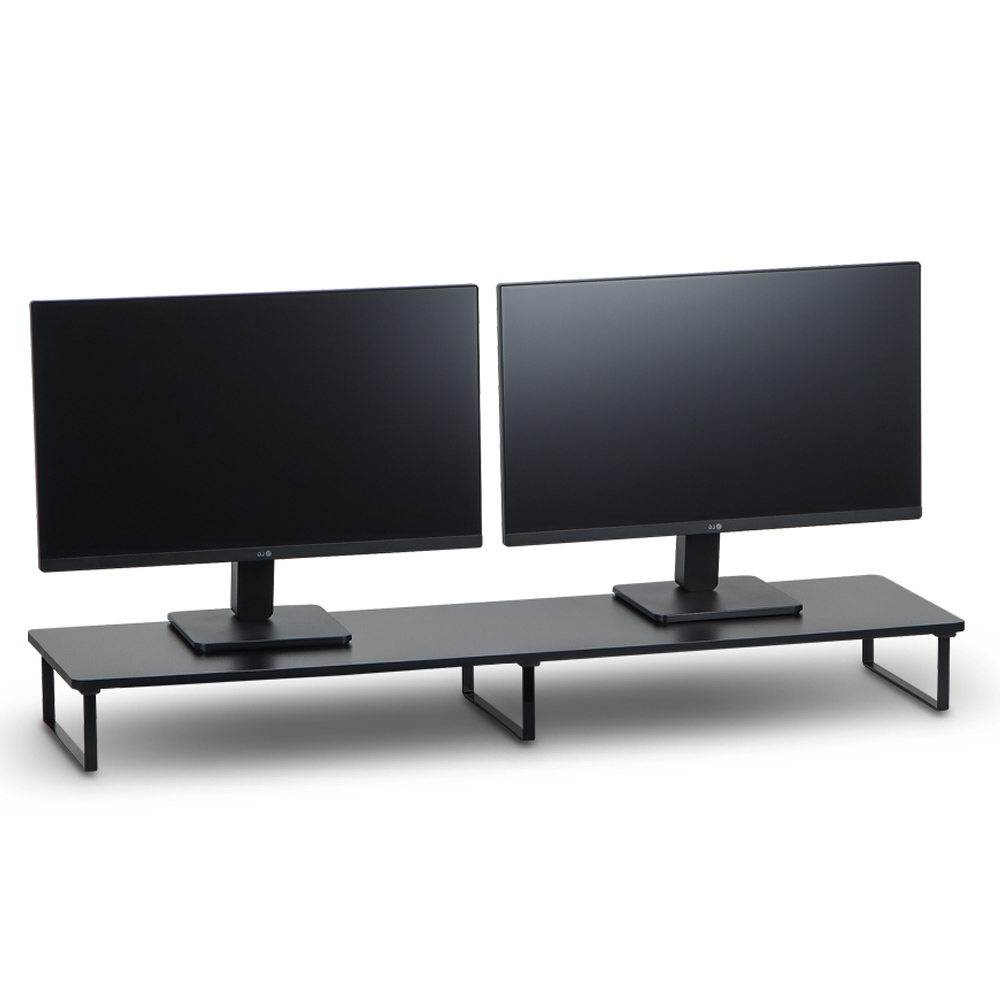 7NC 울트라형 듀얼 모니터받침대 가로1100x폭310mm 초대형 높은 모니터선반 우드, 1개, 11cm눈높이_(34B)블랙 35,800원