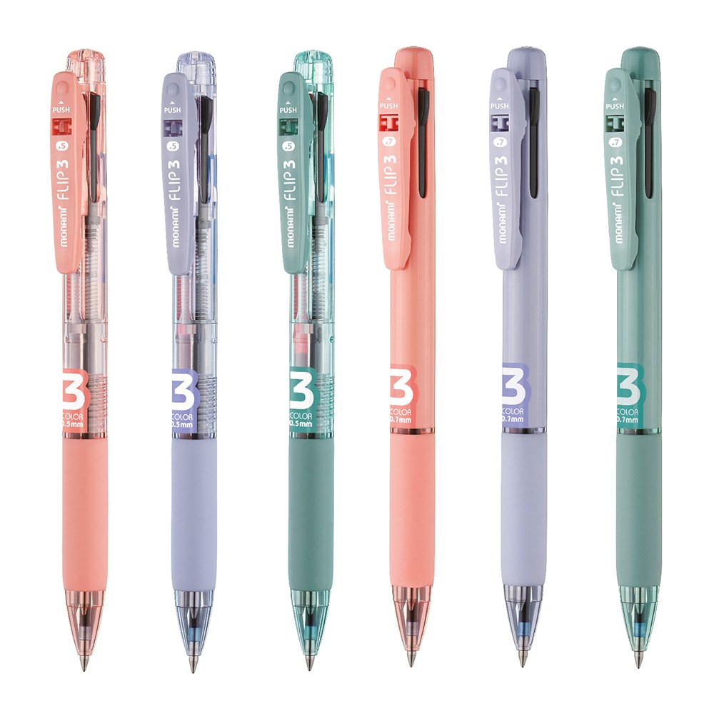 모나미 플립3 유성볼펜 3색볼펜 0.7mm 세이지그린 7,000원