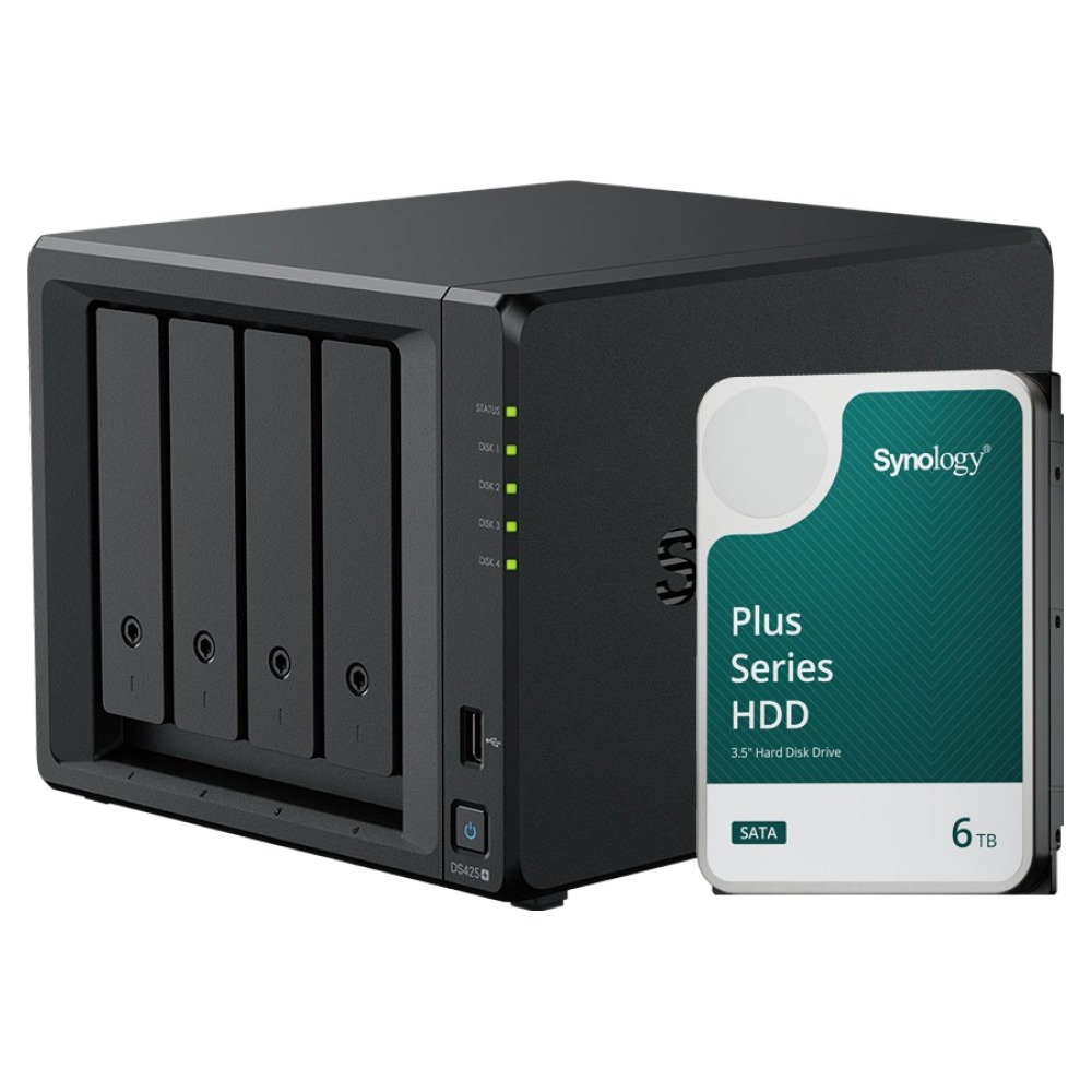 시놀로지 4베이 NAS DS425+ + HHD 하드 HAT3300-6T 세트 1,531,150원