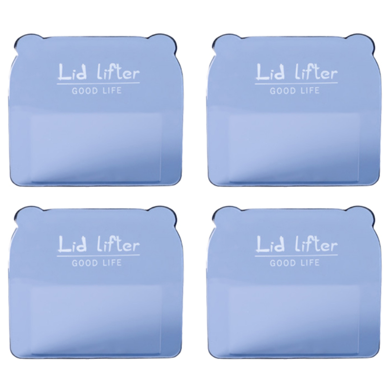 뽀아샵 부착형 곰돌이귀 투명 변기커버 & 시트 손잡이 J-J033, 투명블루, 4개 9,630원