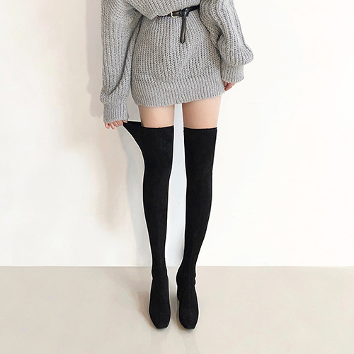 모노소울 츄이 5cm 롱부츠 스웨이드 레깅스핏 싸이하이 삭스부츠 51,800원