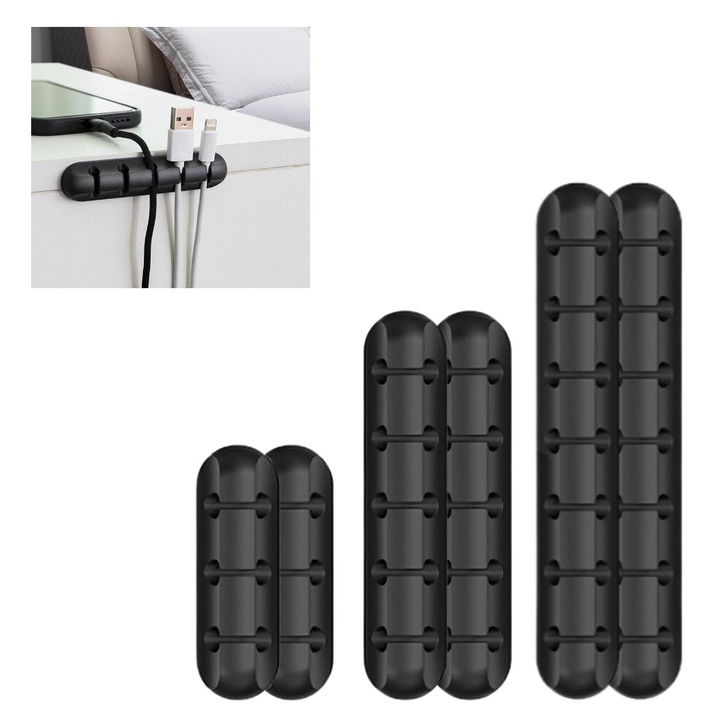 바이유즈 케이블 선정리홀더 3,5,7구 6p, 블랙, 1세트 8,500원