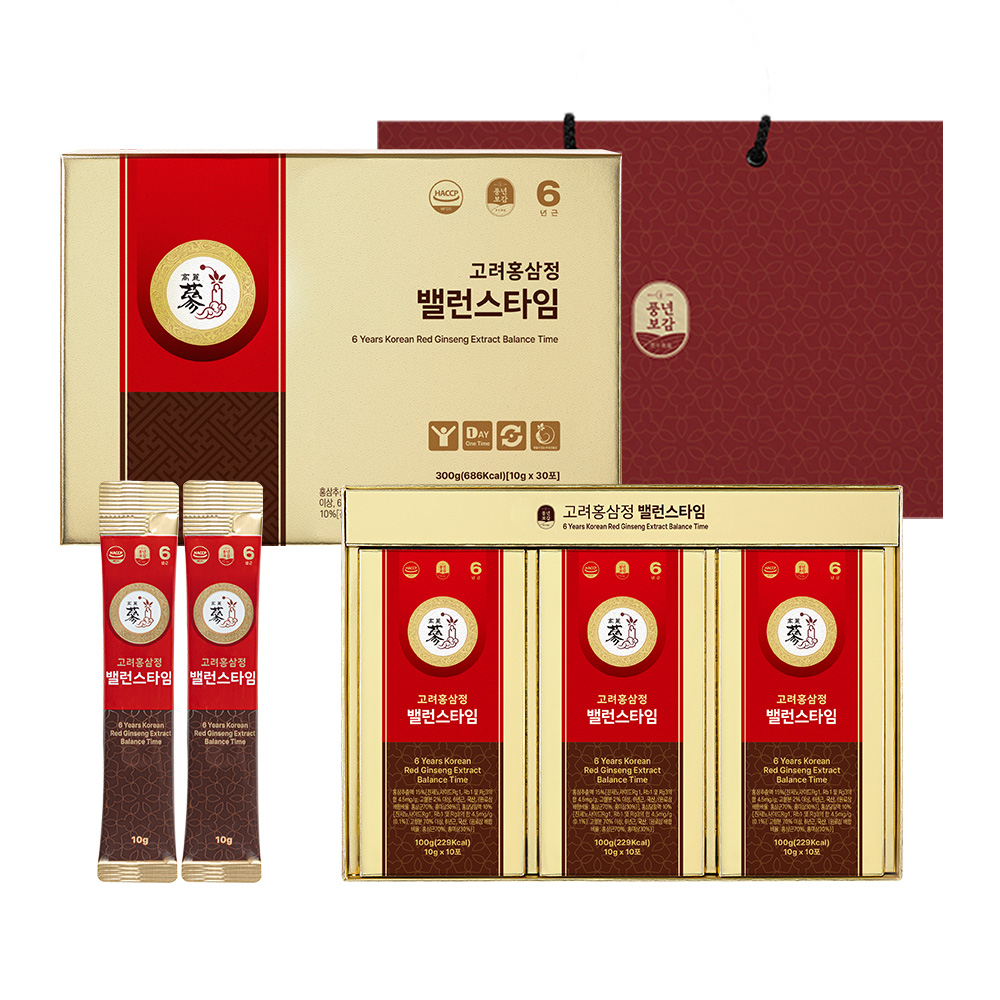 풍년보감 6년근 고려홍삼정 밸런스타임 30포 세트 + 쇼핑백, 300g, 15세트 183,610원