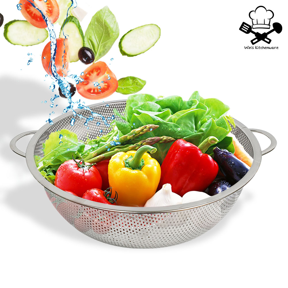 우승주방 스텐 펀칭볼 바구니 타공 소쿠리 양수 4,700원