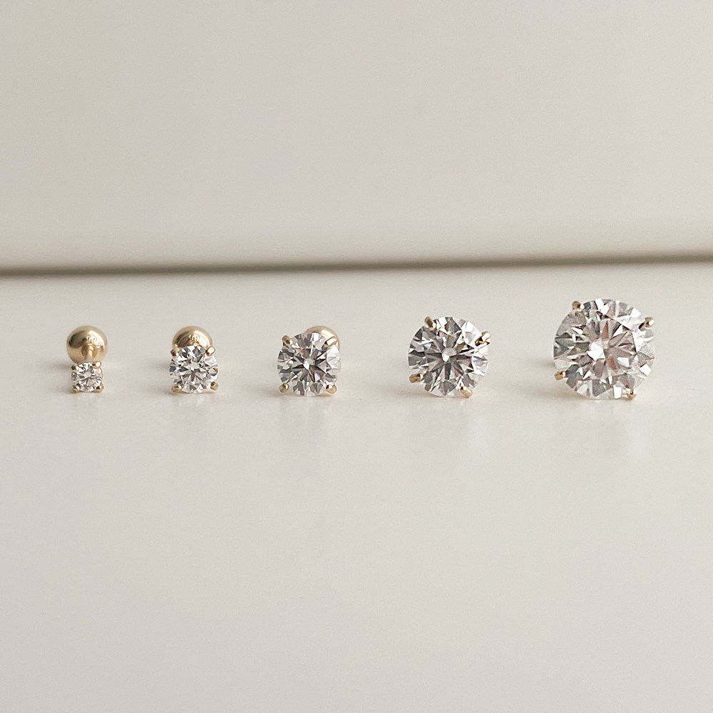 14K 모이사나이트 피어싱 1부 3부 5부 1캐럿 랩다이아 귀걸이 GRA 인증서 36,900원