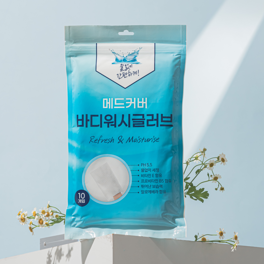 메드커버 샴푸 캡 바디 샤워티슈 물티슈 노린스 물없는 샴푸 출산 선물 입원 간병인 준비물 캠핑 야외 10,380원