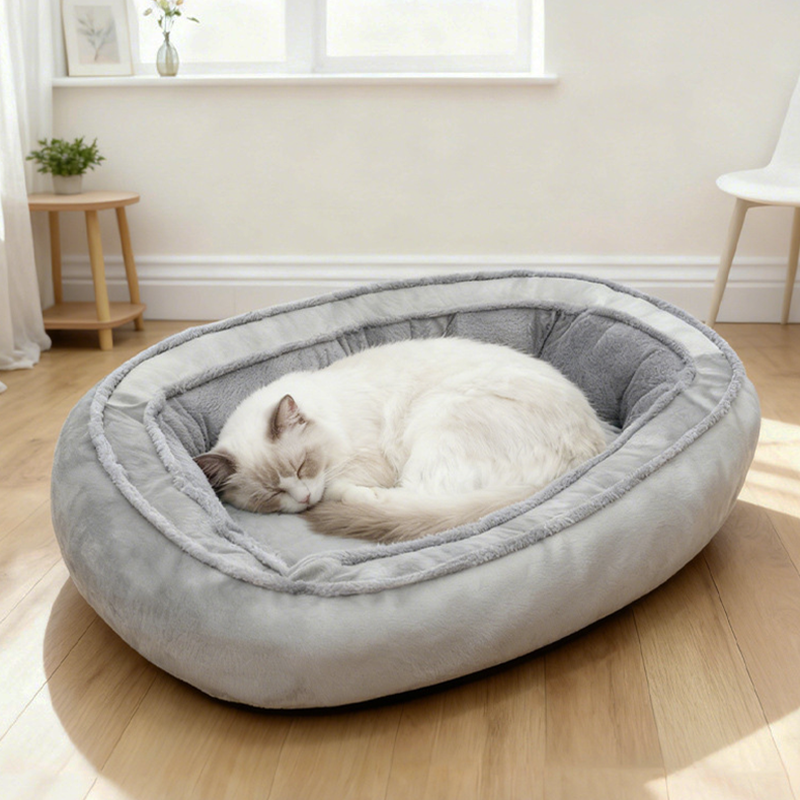 허니버블 반려동물 분리세탁 타원형 입체 방석 쿠션, 그레이, 1개 22,700원