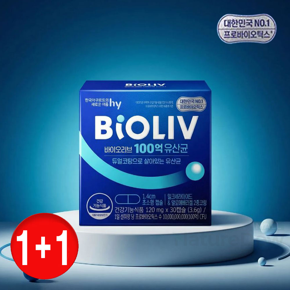 한국야쿠르트 바이오리브 100억 고함량 유산균 생유산균 30캡슐, 2개 38,500원