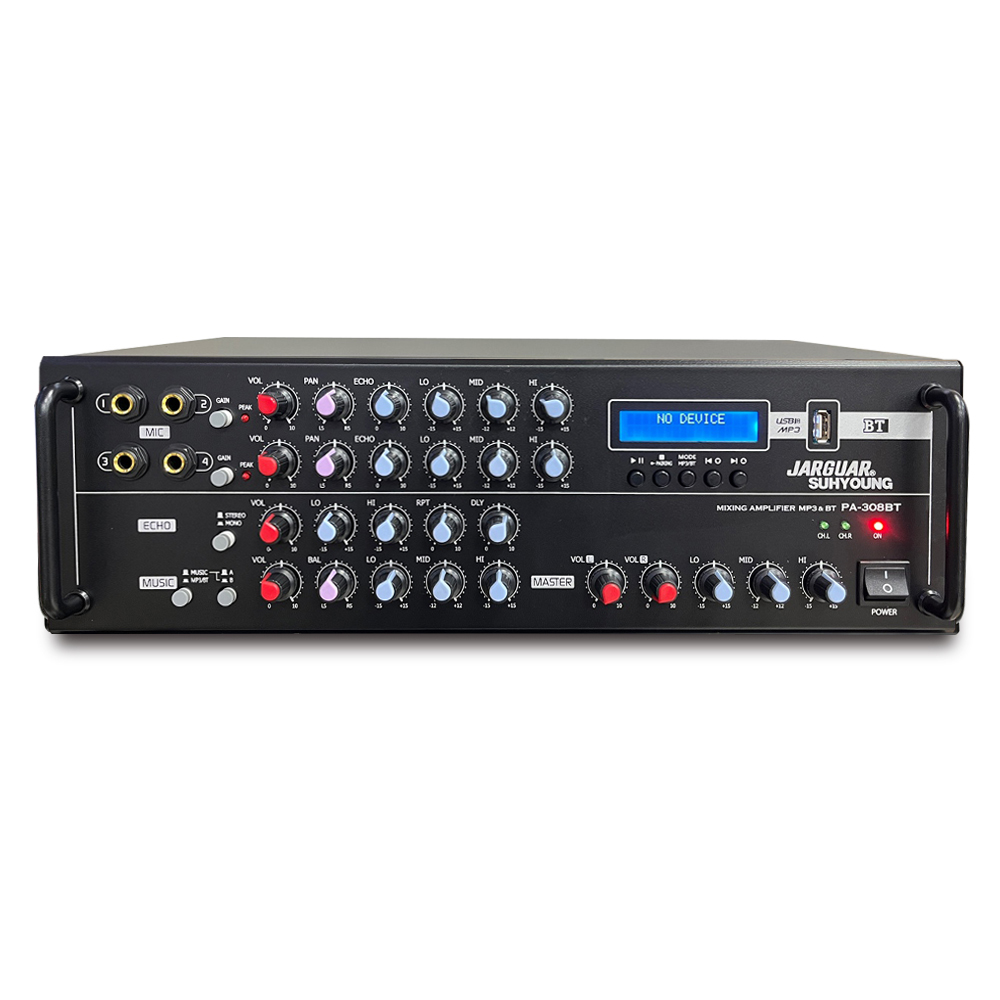 국산 쟈가 앰프 PA-308BT 2채널 블루투스앰프 파워앰프 320W 노래방앰프 업소용앰프, 쟈가 2채널 노래방 앰프 PA-308BT 260,000원
