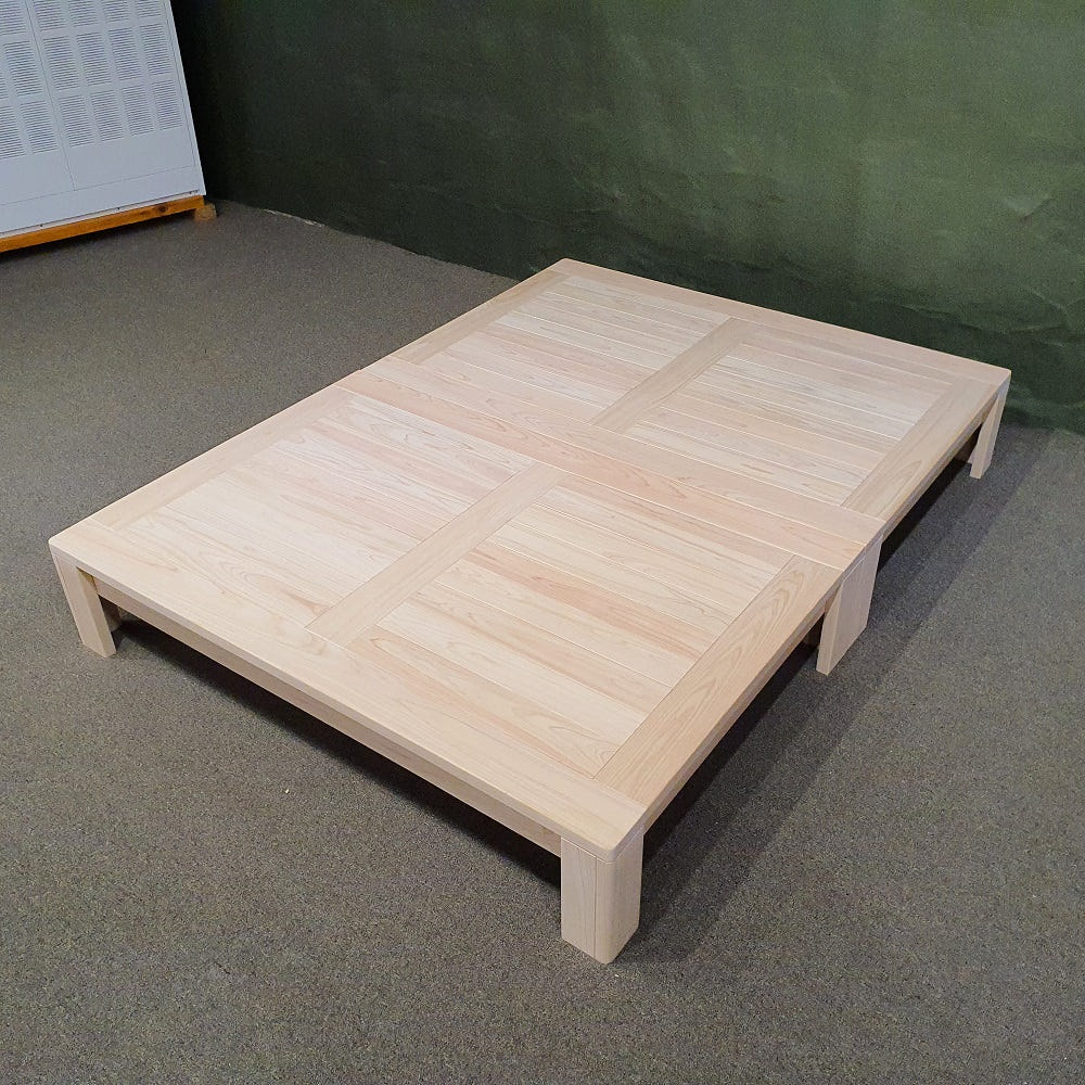 바르숲 고급무절 무헤드 편백나무 침대 통원목 평상형 침대 프레임, 베이지 598,000원