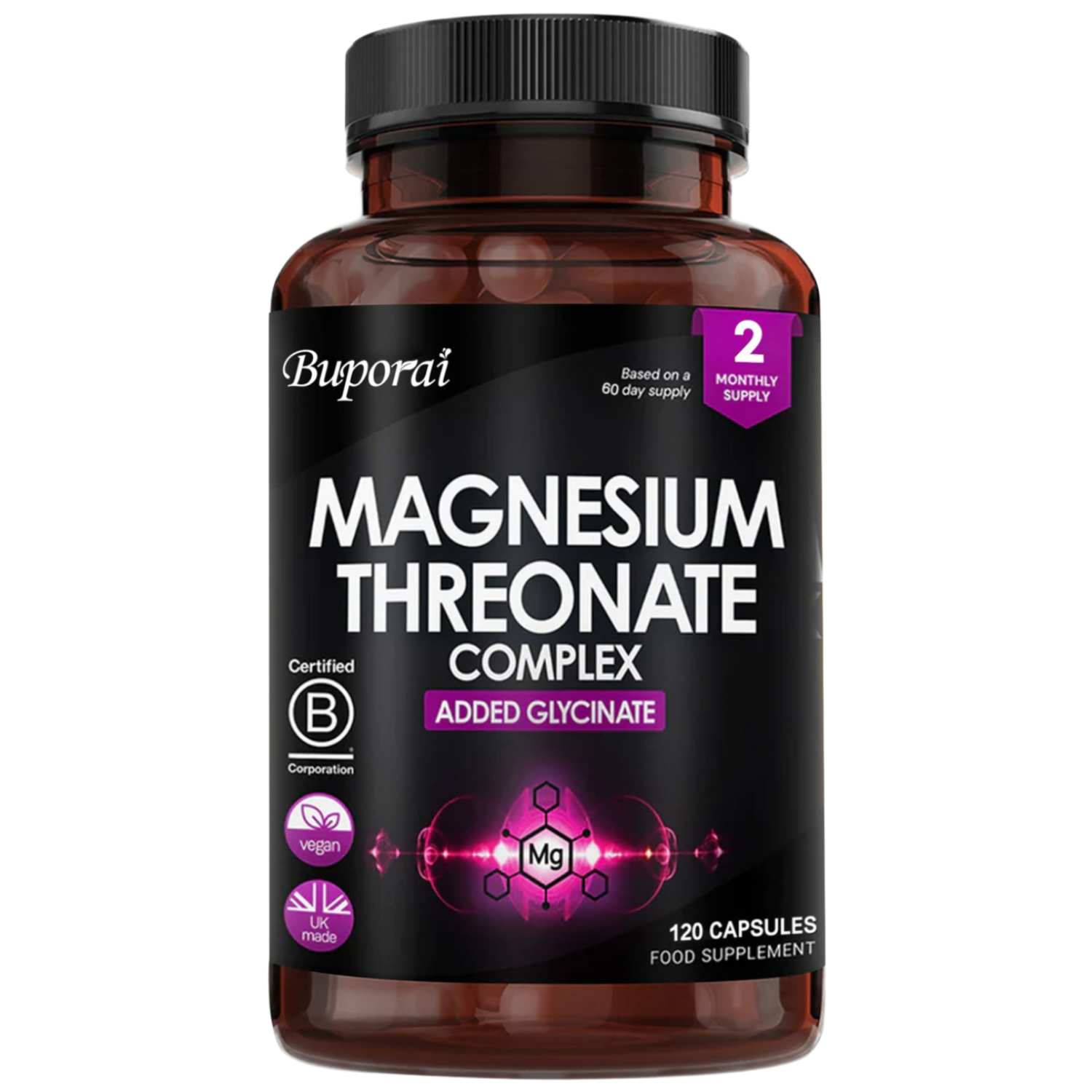 마그네슘 트레오네이트 복합제 - 고강도 2550mg 마그네슘 보충제 - 마그네슘 글리시네이트 첨가, 120 비건 캡슐 - L-트레오네이트 16,620원