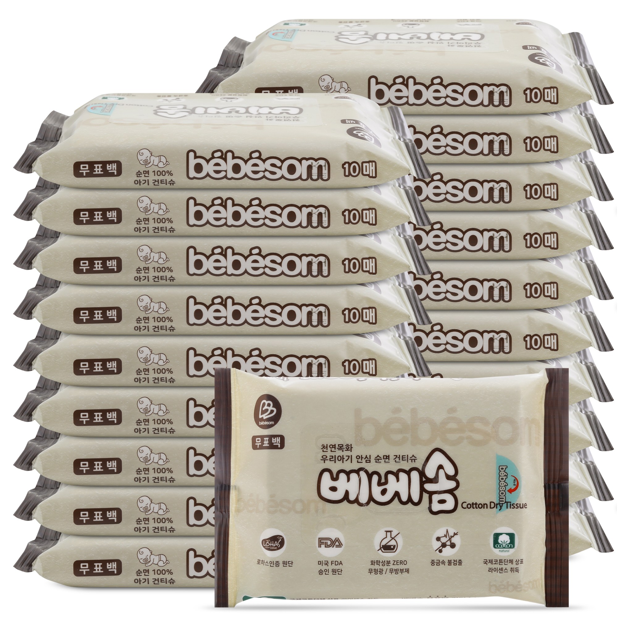 베베솜 무표백 순면 아기 건티슈 21,330원