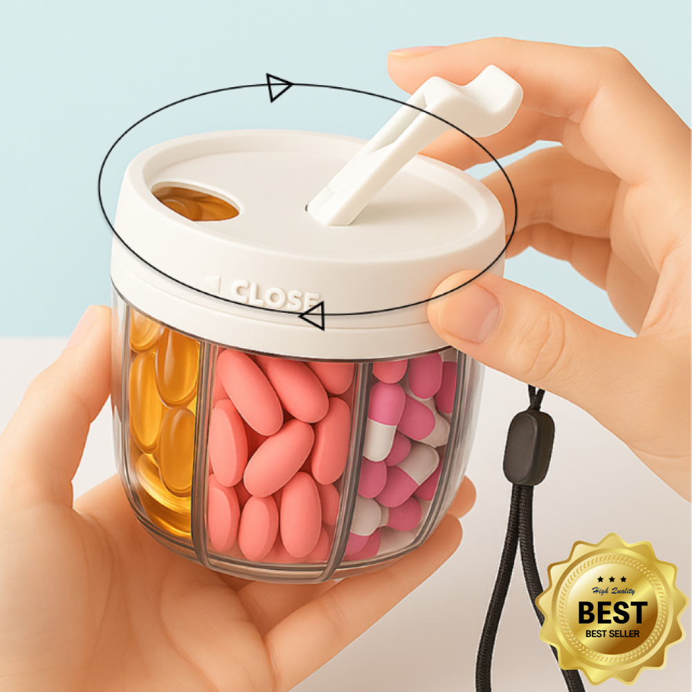 [올인원 휴대약통] 스핀캡슐 영양제 소분 케이스 일주일 약통 정리함, 화이트 소, 1개 32,800원