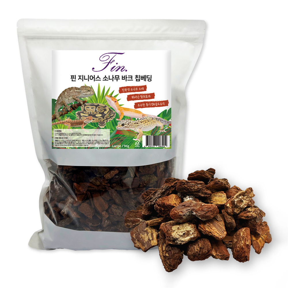 Fin 지니어스 소나무 바크 칩베딩 굵은입자 L, 혼합색상, 1개 7,500원