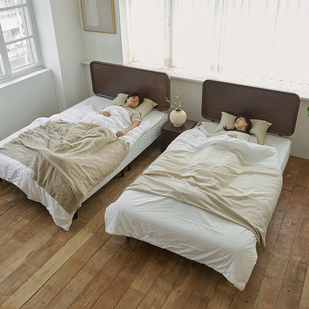 상일리베가구 고흐 롱바디 원목 부부 트윈침대 LSS 2개+ 본넬매트리스 + 협탁 979,000원