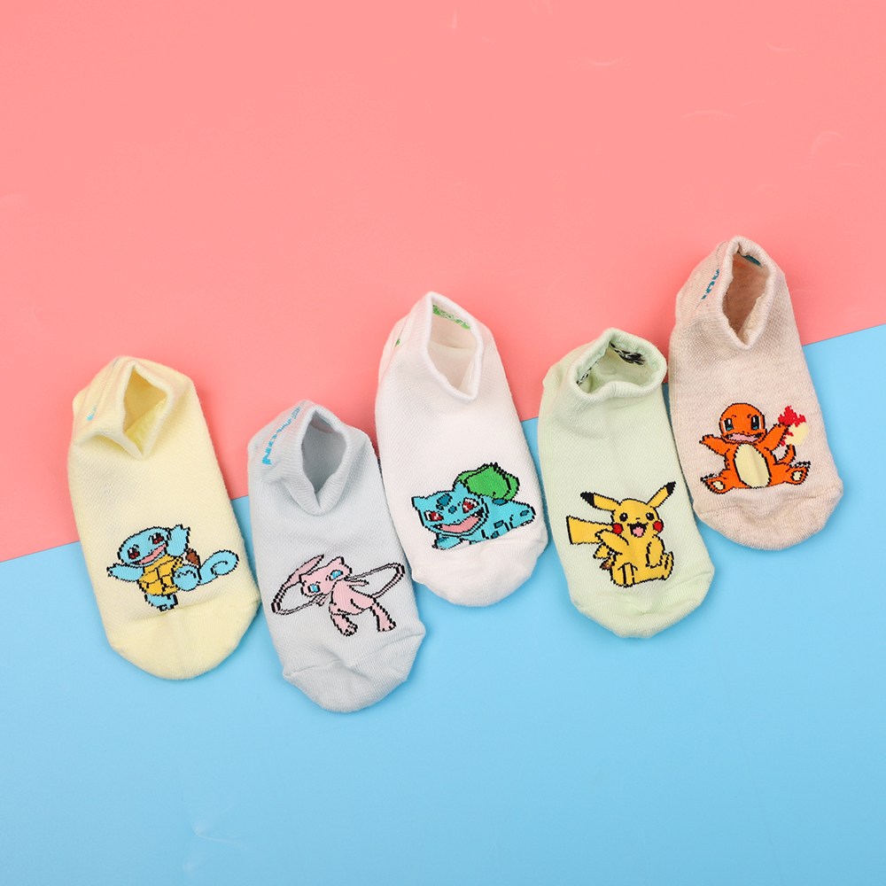 국산 포켓몬 페이크삭스 덧신 여름 양말 5켤레 벗겨짐방지 미끄럼방지 여름 메시양말 12,300원