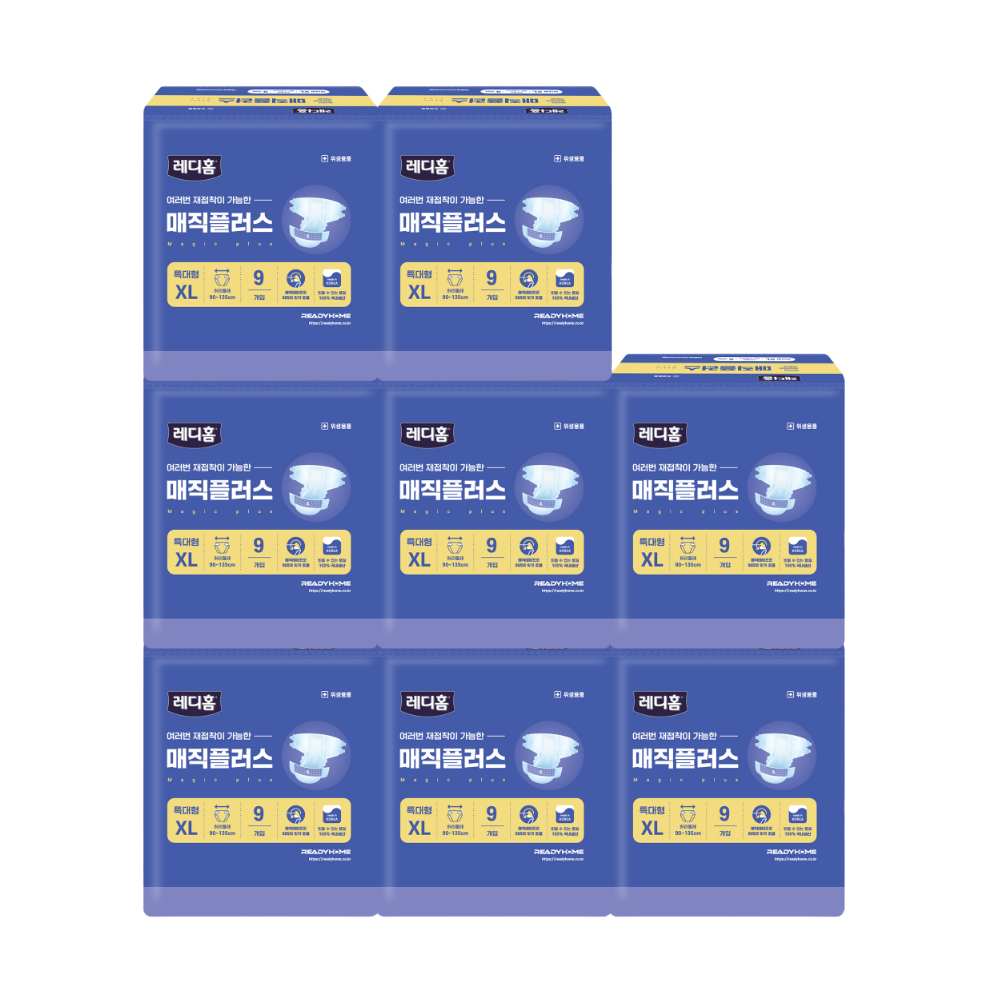 레디홈 성인용기저귀 매직 테이프 특대형 어르신 와상환자용 1박스 72매, 8개 92,160원