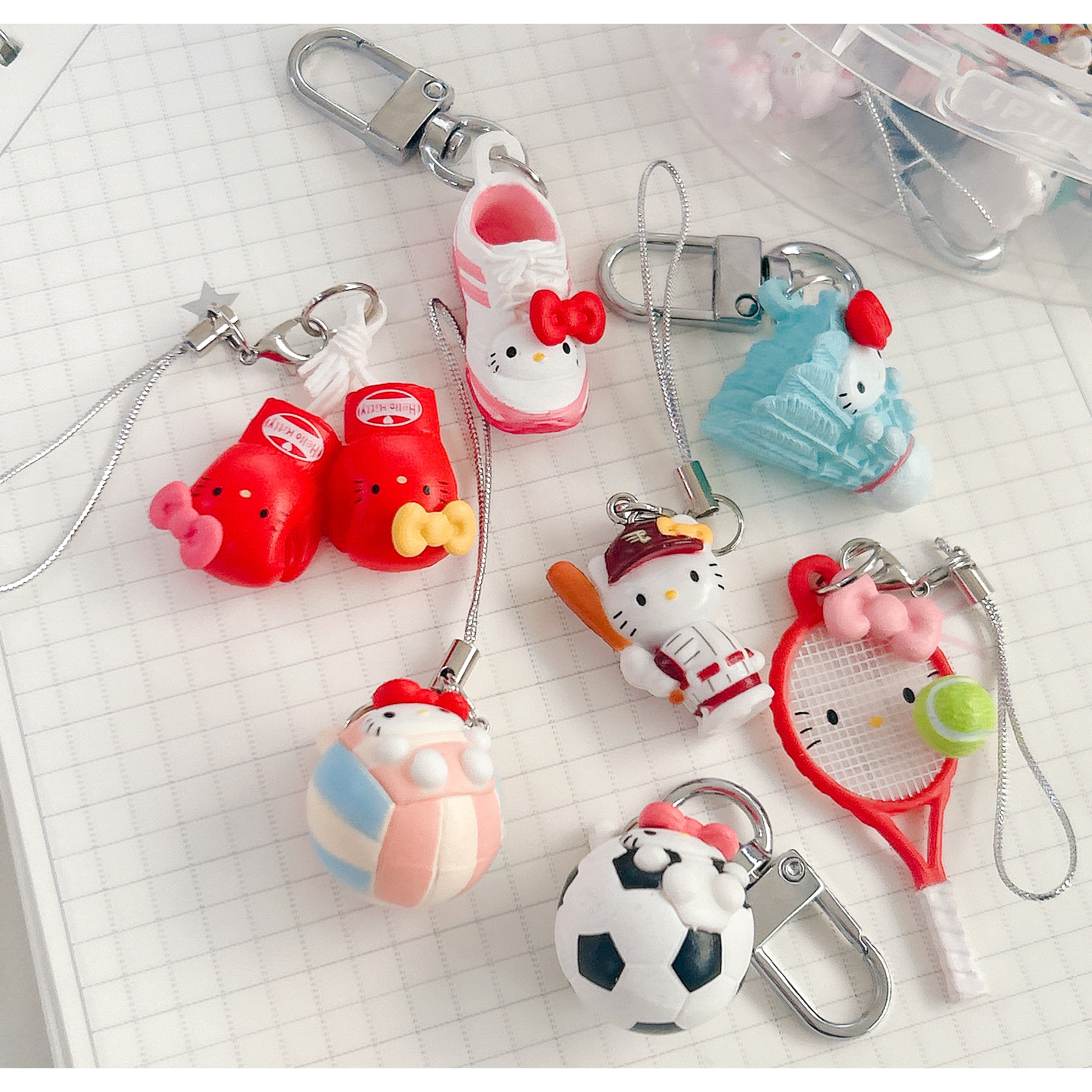 스포츠 시리즈 야구 축구 키티 키링 폰스트랩 피규어장식 키체인 키홀더 차키 열쇠고리 4,900원