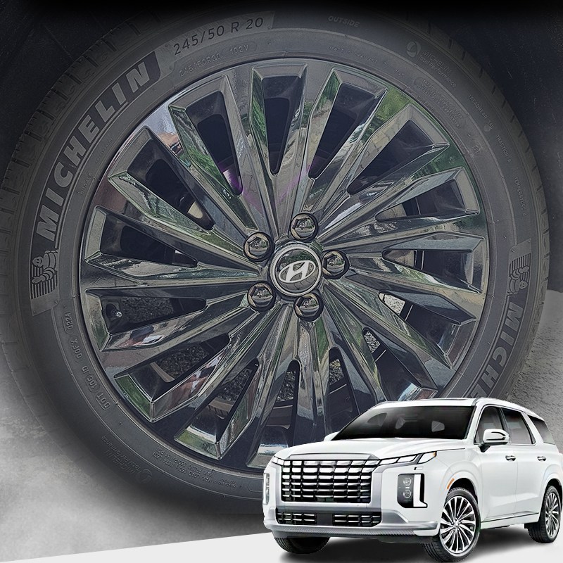 썬카 팰리세이드 블랙 휠 너트 캡커버 몰딩 크롬죽이기 휠튜닝, 현재가 12,400원