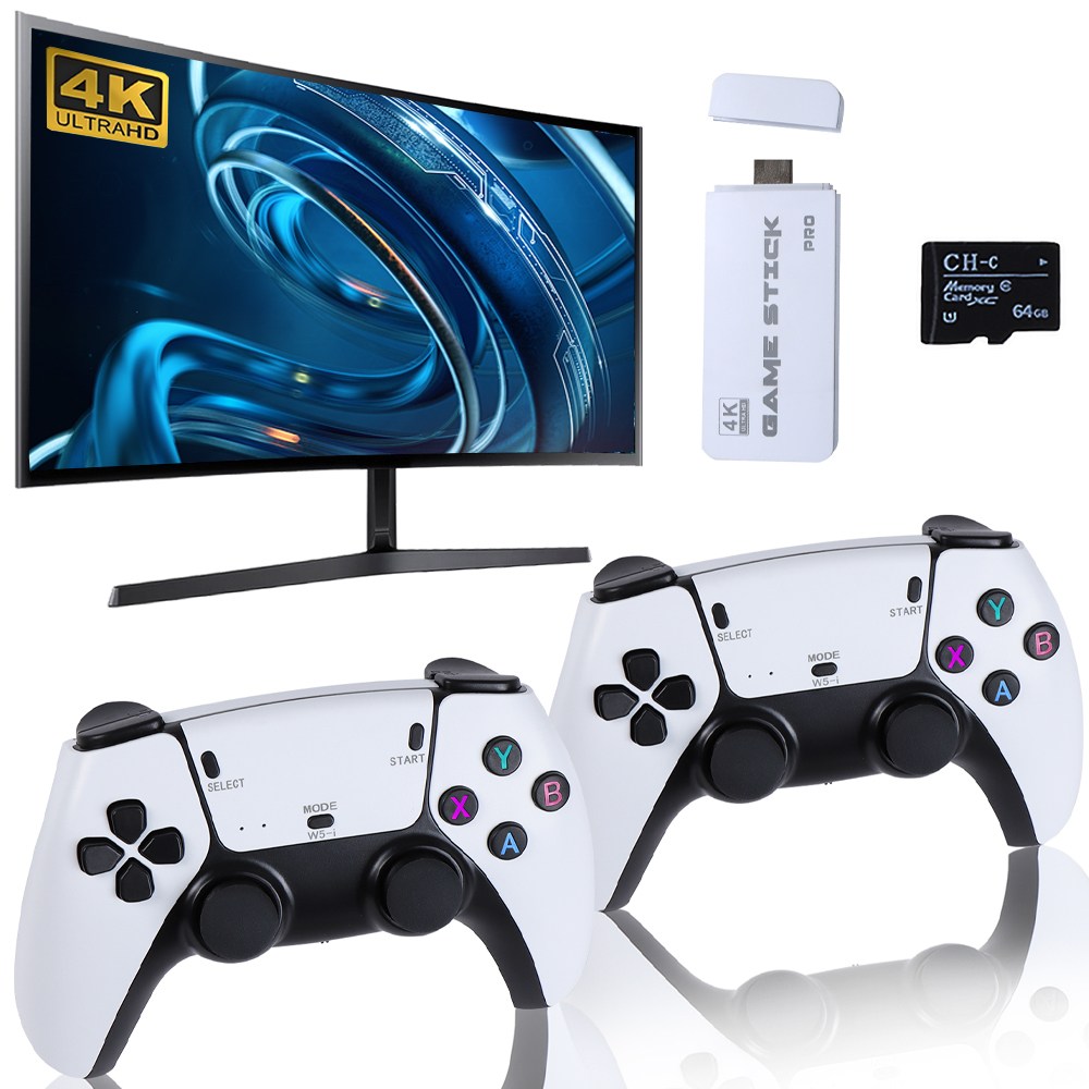 YAPOGI 레트로 게임기 HD 하이엔드 컨트롤러 45000+ 빈티지 게임 26개의 시뮬레이터 4K 64G 메모리카드, 흰색/White/듀얼 게임패드/64G 79,980원