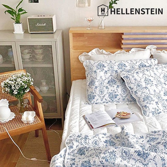 [헬렌스타인] 아쿠아블루 코튼 베드스프레드 세트 S/Q 136,320원