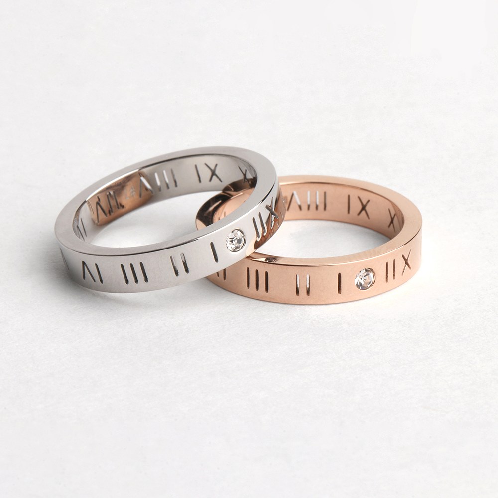 VARAM 큐빅 로마 숫자 반지 써지컬 316L 스틸 12,900원