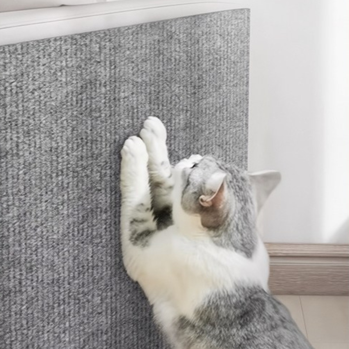 사시한사 잘라쓰는 고양이 스크래쳐 벽지 강력 접착 소파 벽면 긁힘방지 수직 겸용 매트,물고기 장난감 포함, 1개, 그레이 29,900원