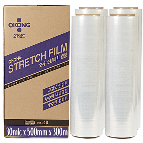 [유니스몰/정품 정규격보장] 오공 스트레치필름 공업용랩 4롤 1박스 (30mic x 500mm x 200m) 38,700원