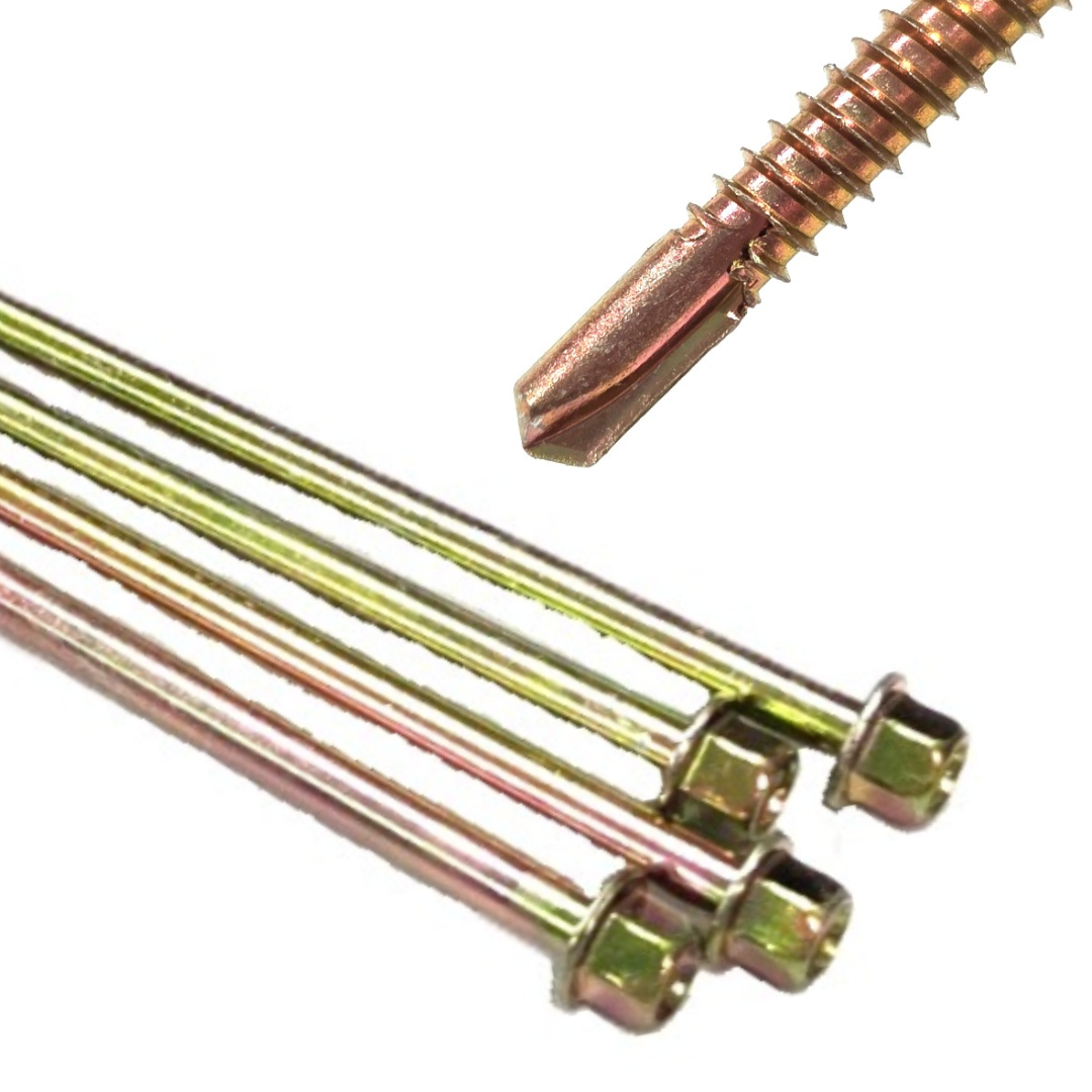 철 육각 직결피스 스크류볼트 판넬 철판용 #14(6.4mm) 19(20)~350mm, 50개 48,000원