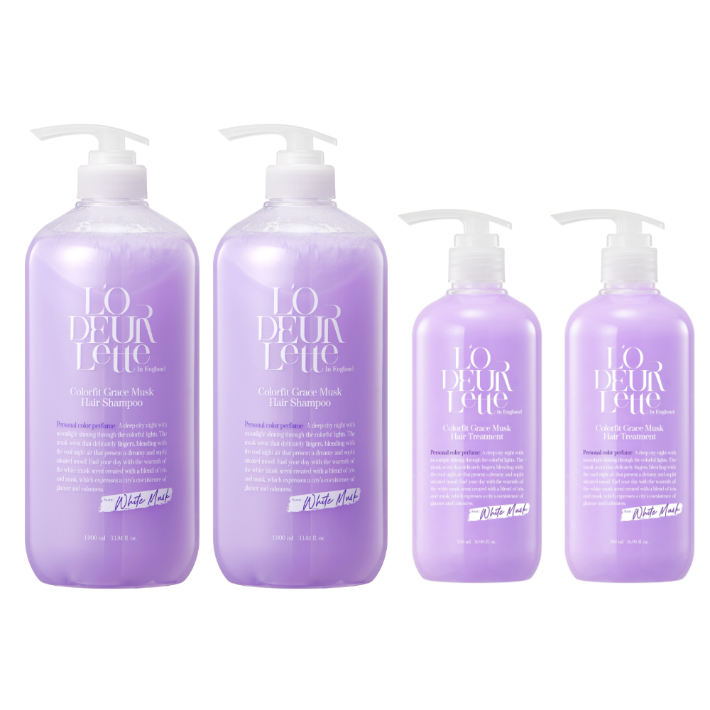 로더렛 컬러핏 그레이스 머스크 헤어케어 세트 (샴푸 1000ml 2개+트리트먼트 500ml 2개), 1개 41,330원