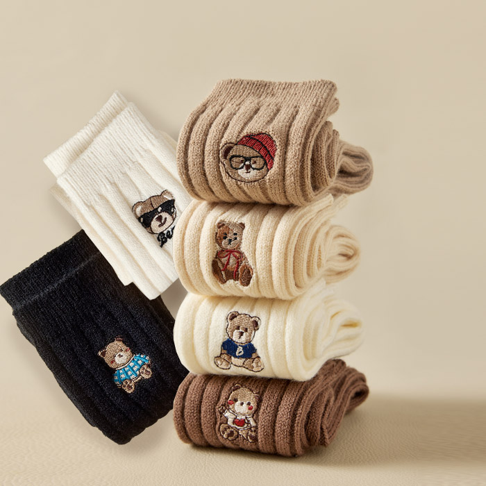슈가앤 학생 여성용 NGF01 도톰 베어 자수 골지 6켤레  숙녀 주니어 양말 15,370원