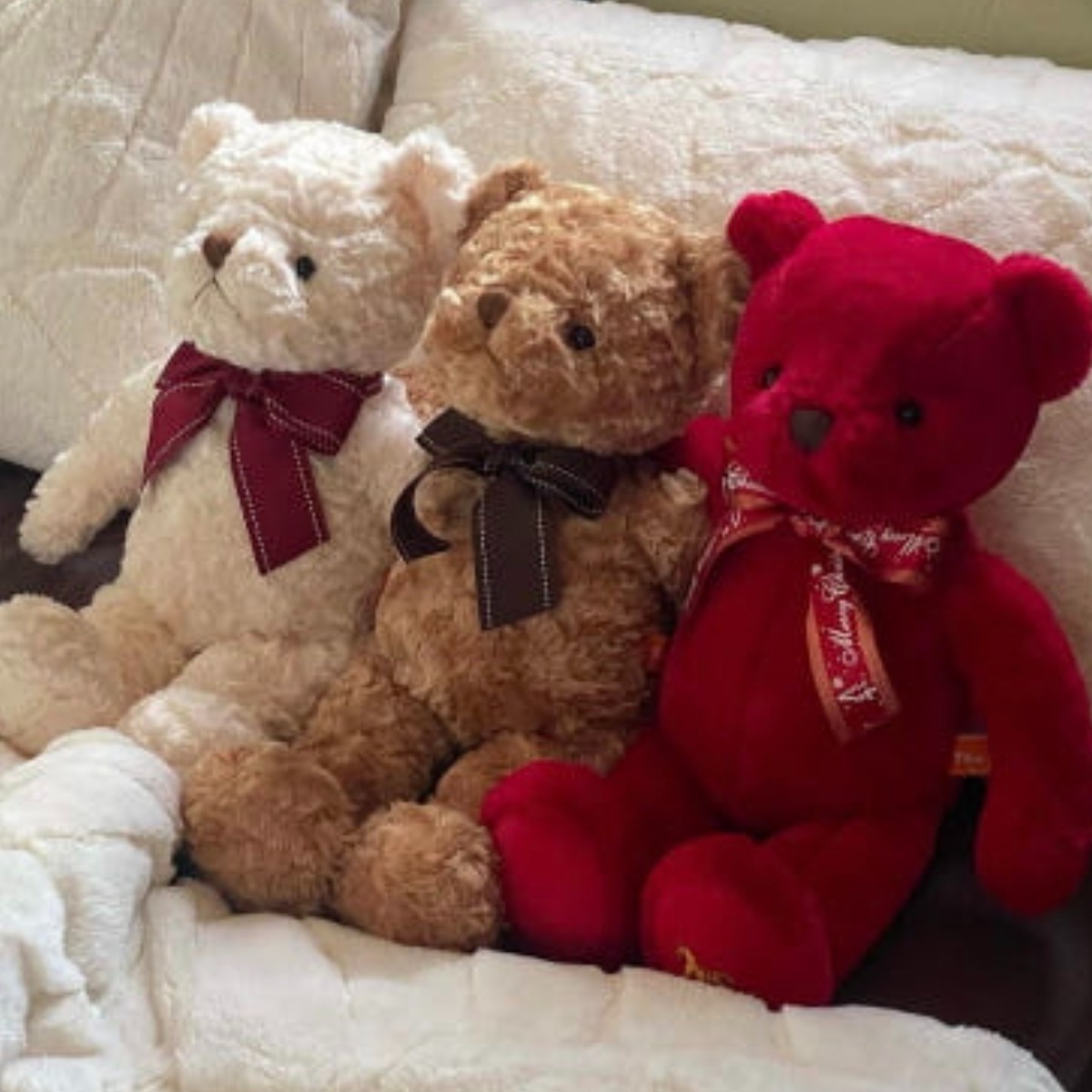 더샵토이 핸드메이드 테디베어 곰인형 러블리베어 브라운, 크림, 레드곰 48cm 58cm 75cm, 레드곰, 1개, 48cm 39,000원