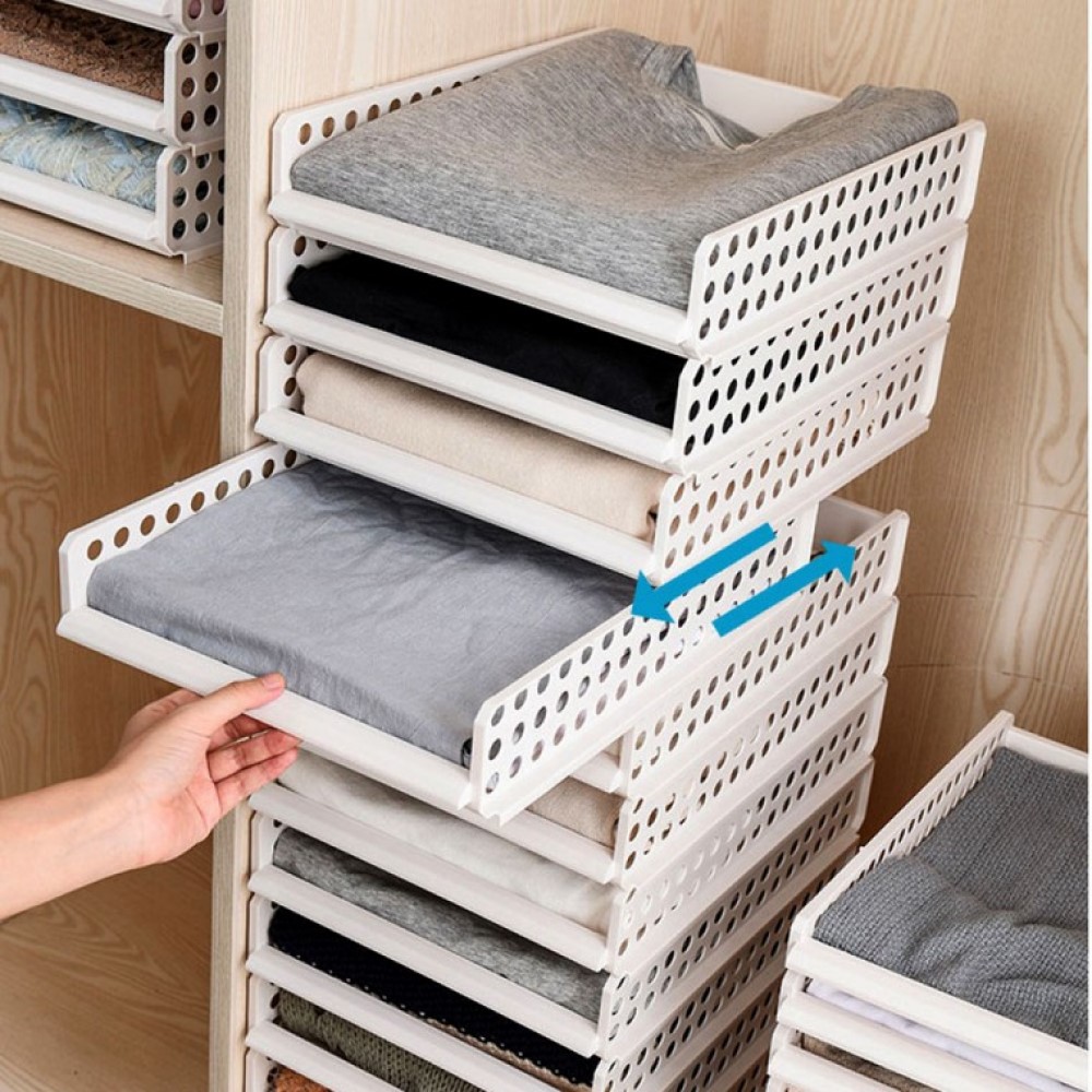 글리노 슬라이딩 접이식 옷정리 수납 선반 정리함 세트, 4개, 화이트 28,000원