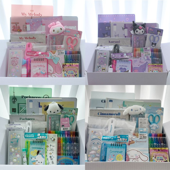 산리오 캐릭터 학용품 굿즈 다꾸 가꾸 문구 세트 신학기 졸업 선물 상자 20종 4옵션 [Sanrio Character Stationery Gift Pack Box 4Options] 62,500원