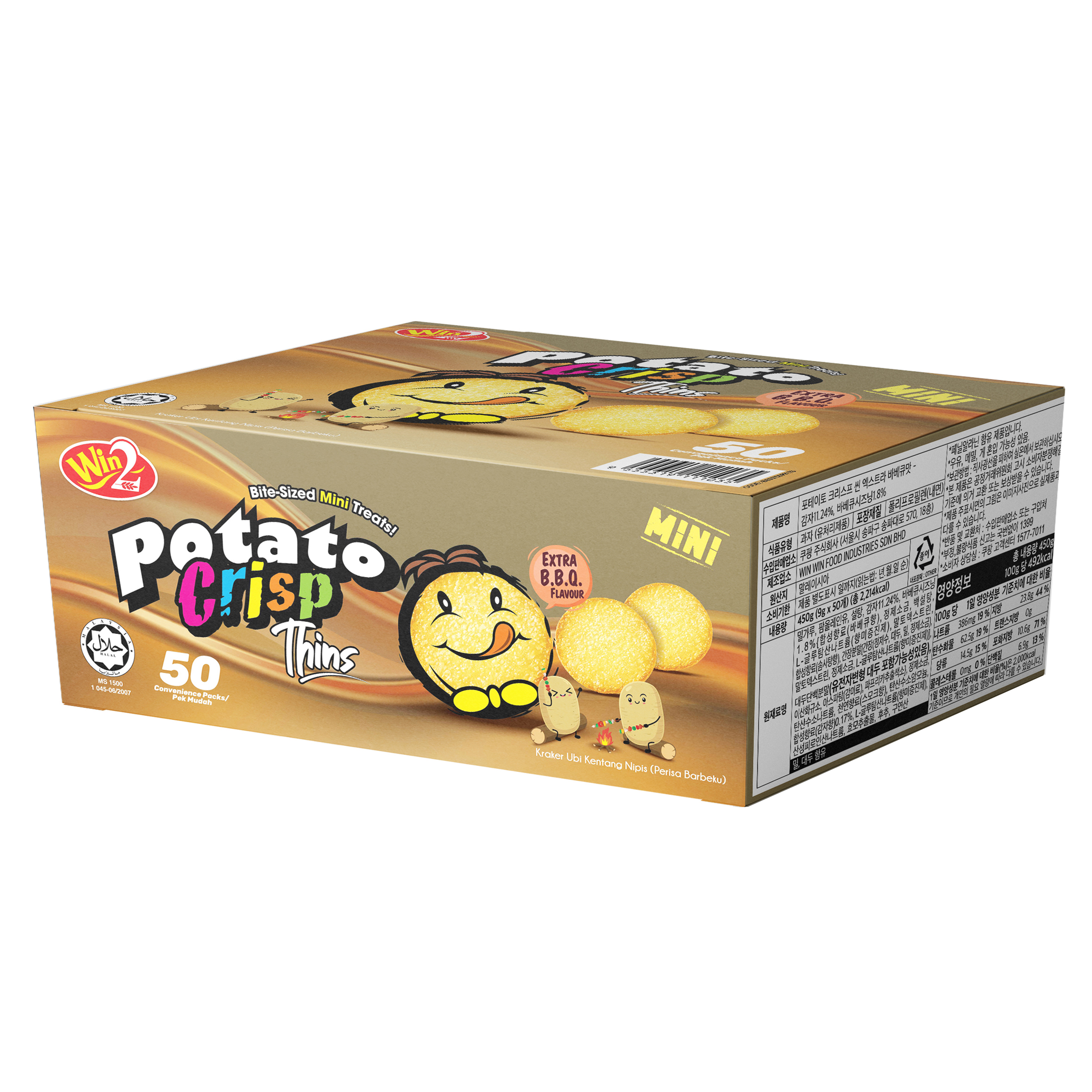 윈윈푸드 포테이토크리스프 씬 엑스트라 바베큐맛 50p 6,500원