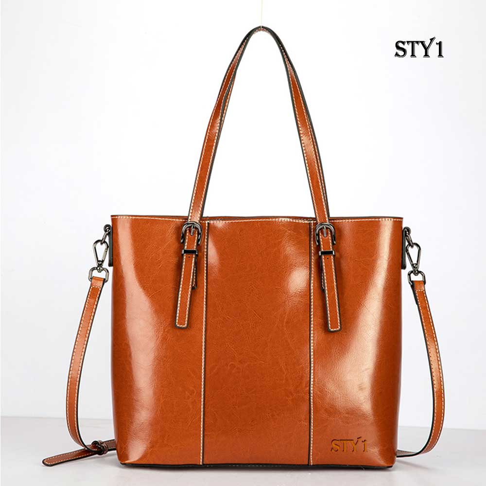 [국내배송] STY1(스타1) 벨트 소가죽 여성 가방 쇼퍼백 토트 크로스 숄더 빅사이즈 빅백 브라운 (정품 판매자 아길라 확인필) 64,800원
