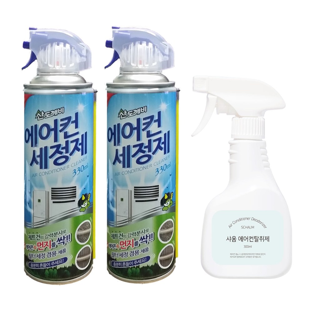산도깨비 에어컨세정제2개+샤움 항균 에어컨탈취제1개 18,140원