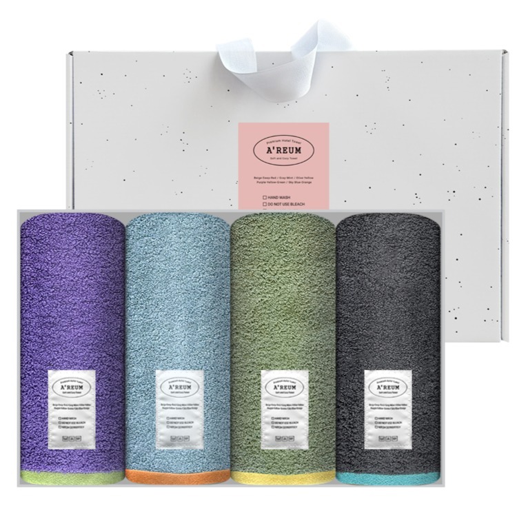 송월타월 아름 호텔수건 180g 40수 코마사 4p 크라프트 선물세트 34,500원