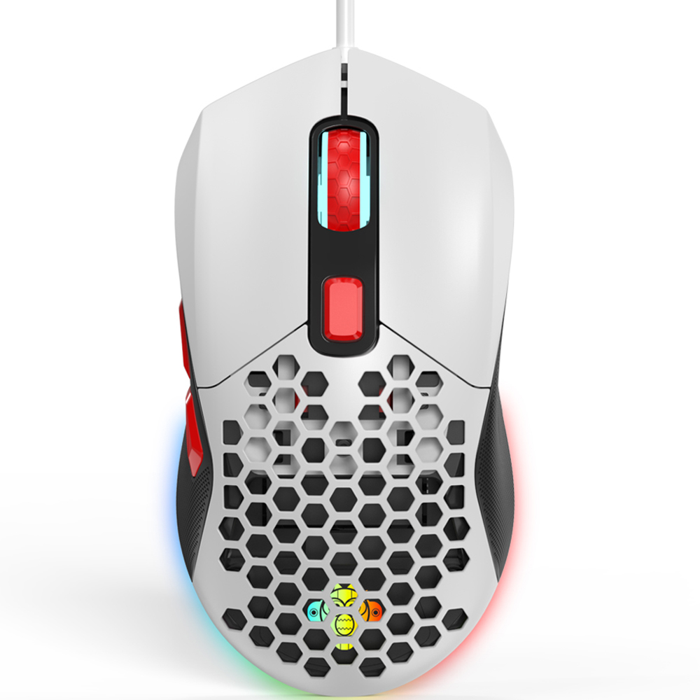 지데빌 Trans RGB 경량 게이밍 유선 마우스, G100, 화이트 15,740원