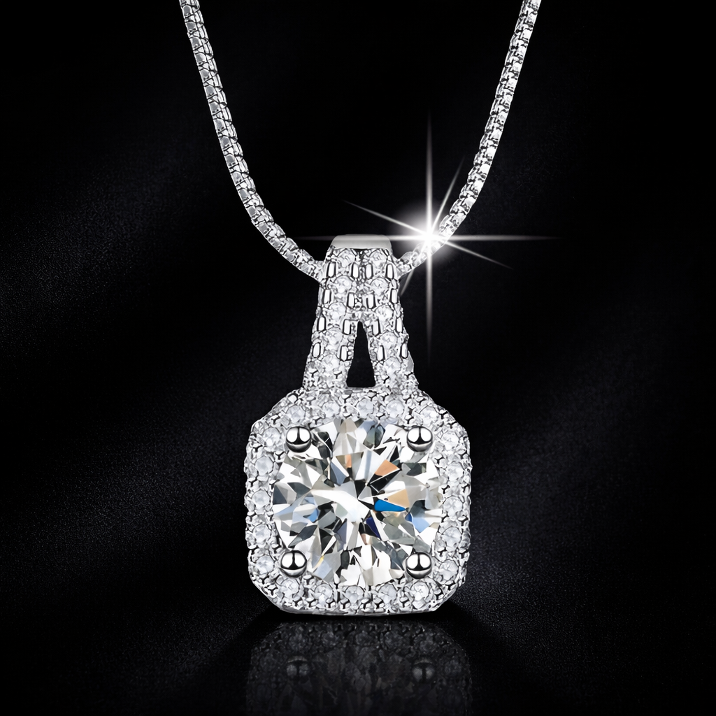 아데트 모이사나이트 1캐럿 스퀘어 모조 다이아몬드 팬던트 목걸이 12,900원