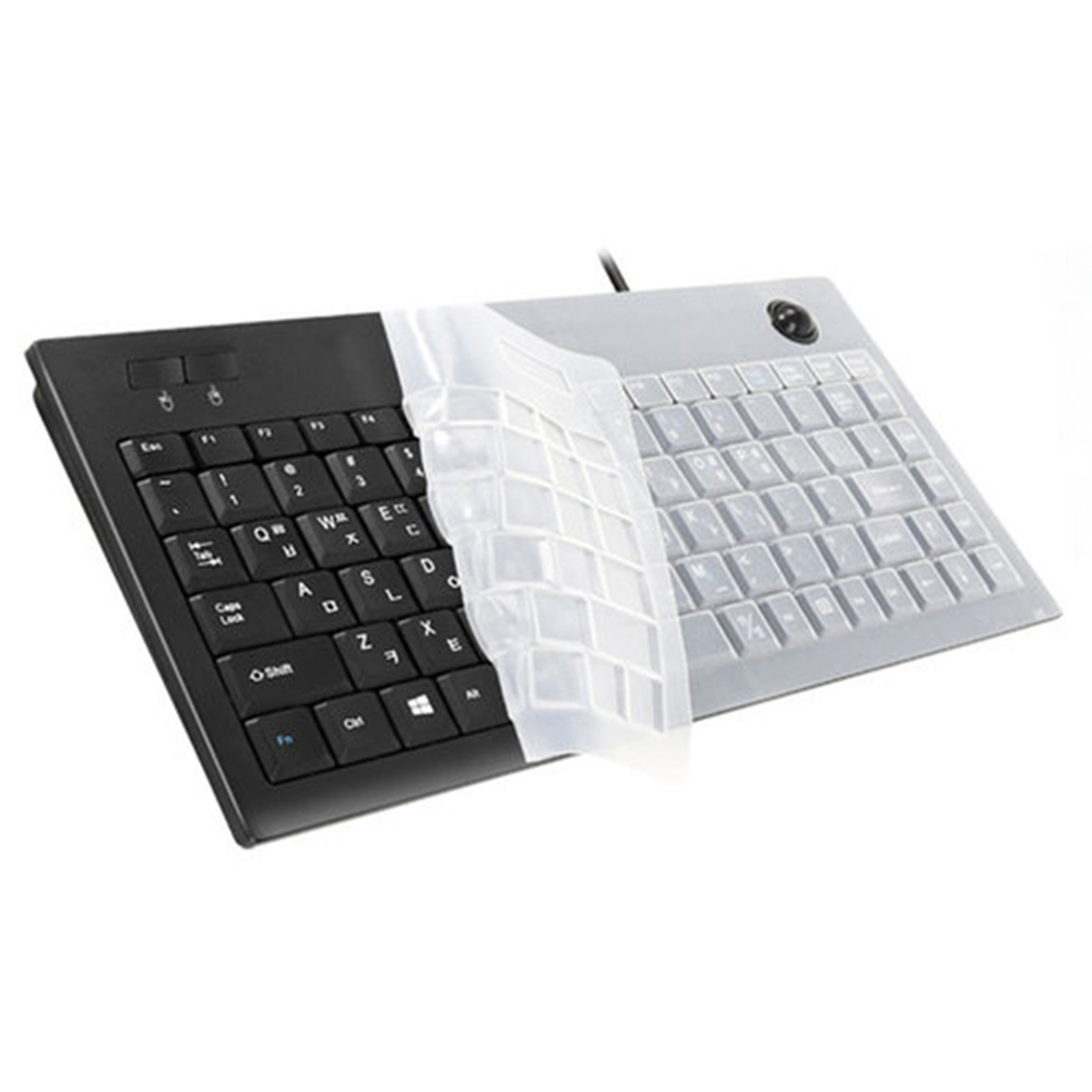 ZIO 유선 트랙볼 미니 유선 텐키리스 키보드 + 실리콘 키스킨, 혼합색상, ZIO-TMK300U 34,550원