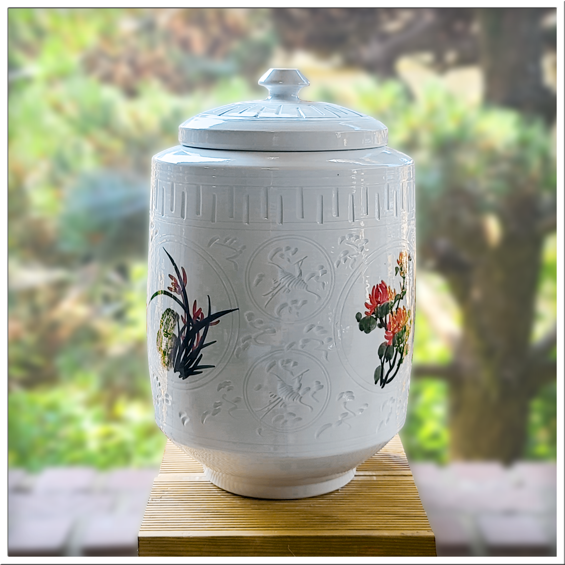 여주흙도예_백자 쌀독 항아리 10Kg 운학사군자 일자형 75,000원